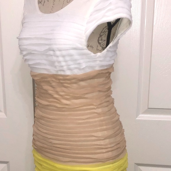 BEBE Peyton Striped Tri-Color DRESS - Picture 5 of 7